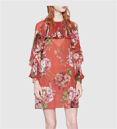 rose garden silk gucci dress|Gucci floral dresses for women.